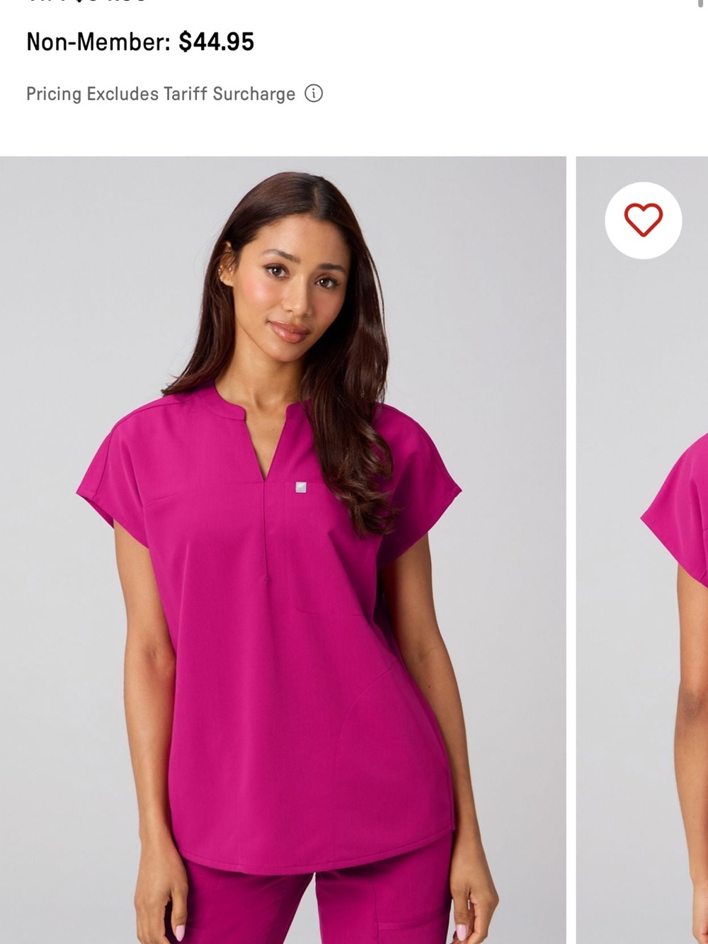 Fabletics V-Neck Short Sleeve Tunic in Fuchsia